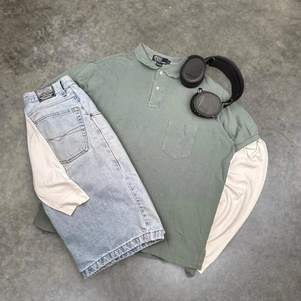 Polo Ralph Lauren Green Pocket Polo Shirt Vintage Preppy Tee